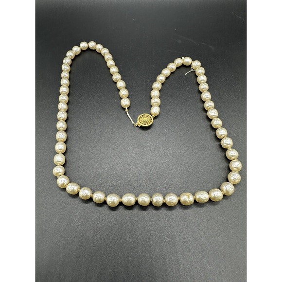 Vintage Miriam Haskell Knotted Baroque Pearl Necklace 24” - Picture 1 of 8